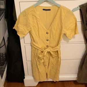 A&F linen button-up pocket dress